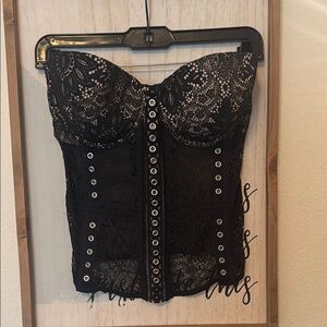 Black Lace Bustier Top